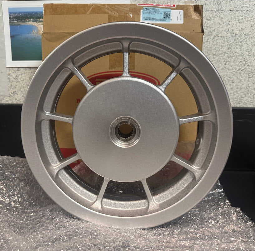 REAR WHEEL SILVER ALUMINUM ALLOY SPOKE RIM BUDDY 125/150/170