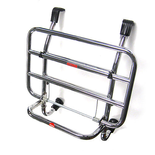**CHROME** FRONT FOLDING RACK; GT/GTS/GTV FACO (NO DRILLING; WILL NOT WORK W/ "GT11F" FRONT BARS)