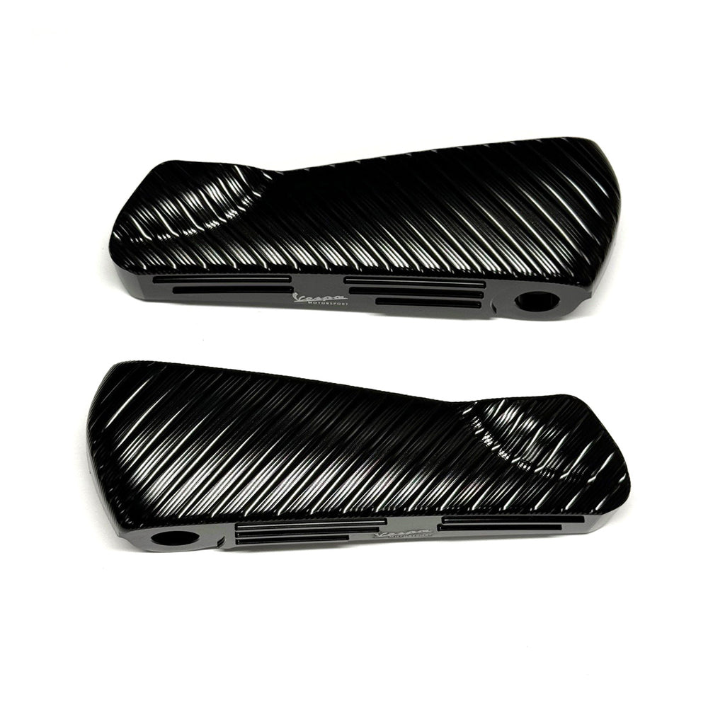 PAIR OF ANODIZE CNC BLACK VMS CUSTOM FOOT PEGS VESPA GT/GTS/SUPER/GTV NOTTE/HPE