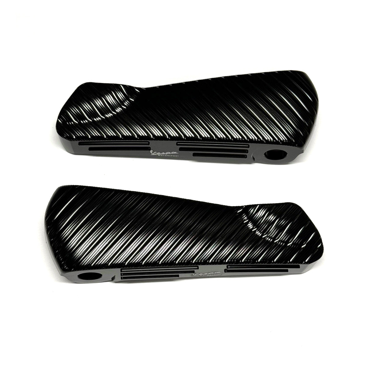 PAIR OF ANODIZE CNC BLACK VMS CUSTOM FOOT PEGS VESPA GT/GTS/SUPER/GTV NOTTE/HPE