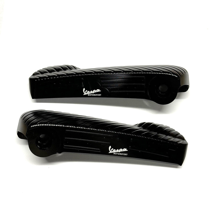 PAIR OF ANODIZE CNC BLACK VMS CUSTOM FOOT PEGS VESPA GT/GTS/SUPER/GTV NOTTE/HPE
