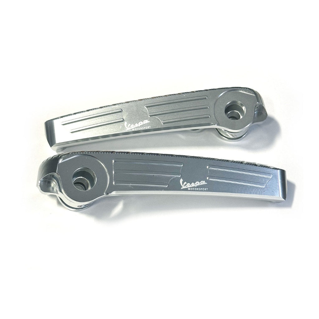 PAIR OF SILVER ANODIZE CNC VMS CUSTOM FOOT PEGS VESPA GT/GTS/SUPER/GTV/HPE