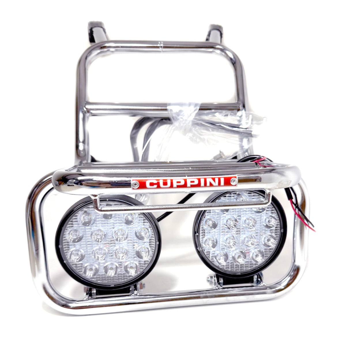 *CHROME* CUPPINI RALLY STYLE FRONT FIXED RACK WITH SPOT LIGHTS VESPA GTS SUPER 300 HPE2 GTS310
