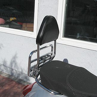 VESPA GTS REAR BACK REST BY CUPPINI (FITS ON ORIGINAL VESPA FOLD DOWN RACK)