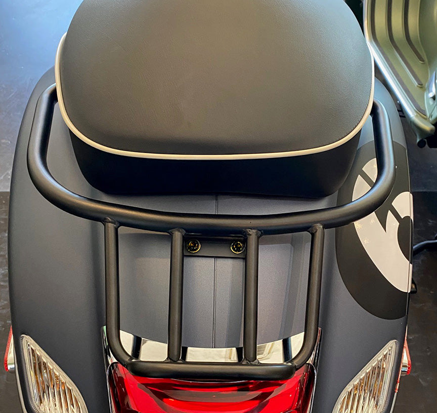 AFTERMARKET **FLAT BLACK** SPORT CAFE RACER REAR RACK WITH GRAB RAIL GTS300 SUPER HPE2 (SOLD AS IS)