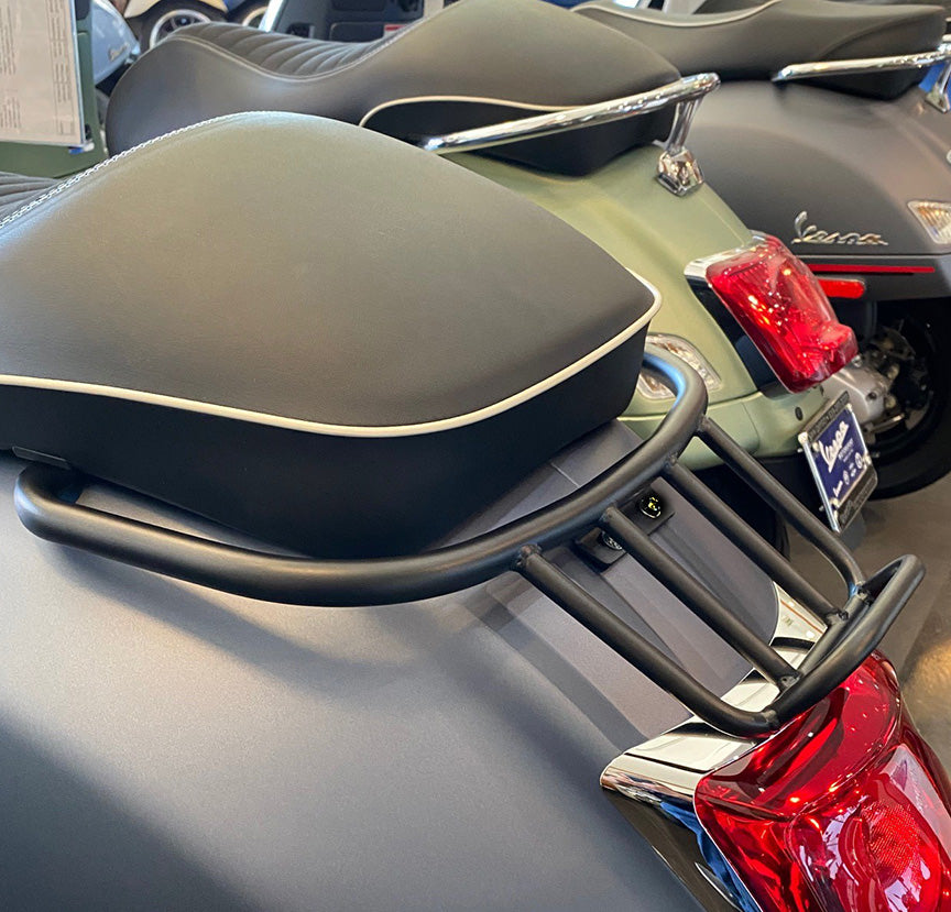 AFTERMARKET **FLAT BLACK** SPORT CAFE RACER REAR RACK WITH GRAB RAIL GTS300 SUPER HPE2 (SOLD AS IS)