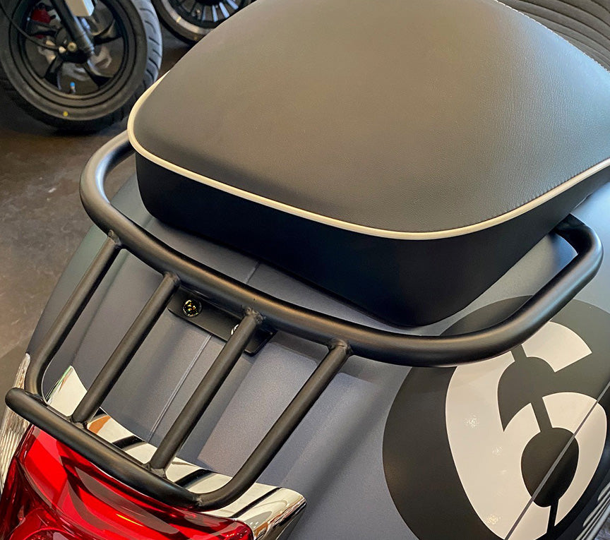 AFTERMARKET **FLAT BLACK** SPORT CAFE RACER REAR RACK WITH GRAB RAIL GTS300 SUPER HPE2 (SOLD AS IS)