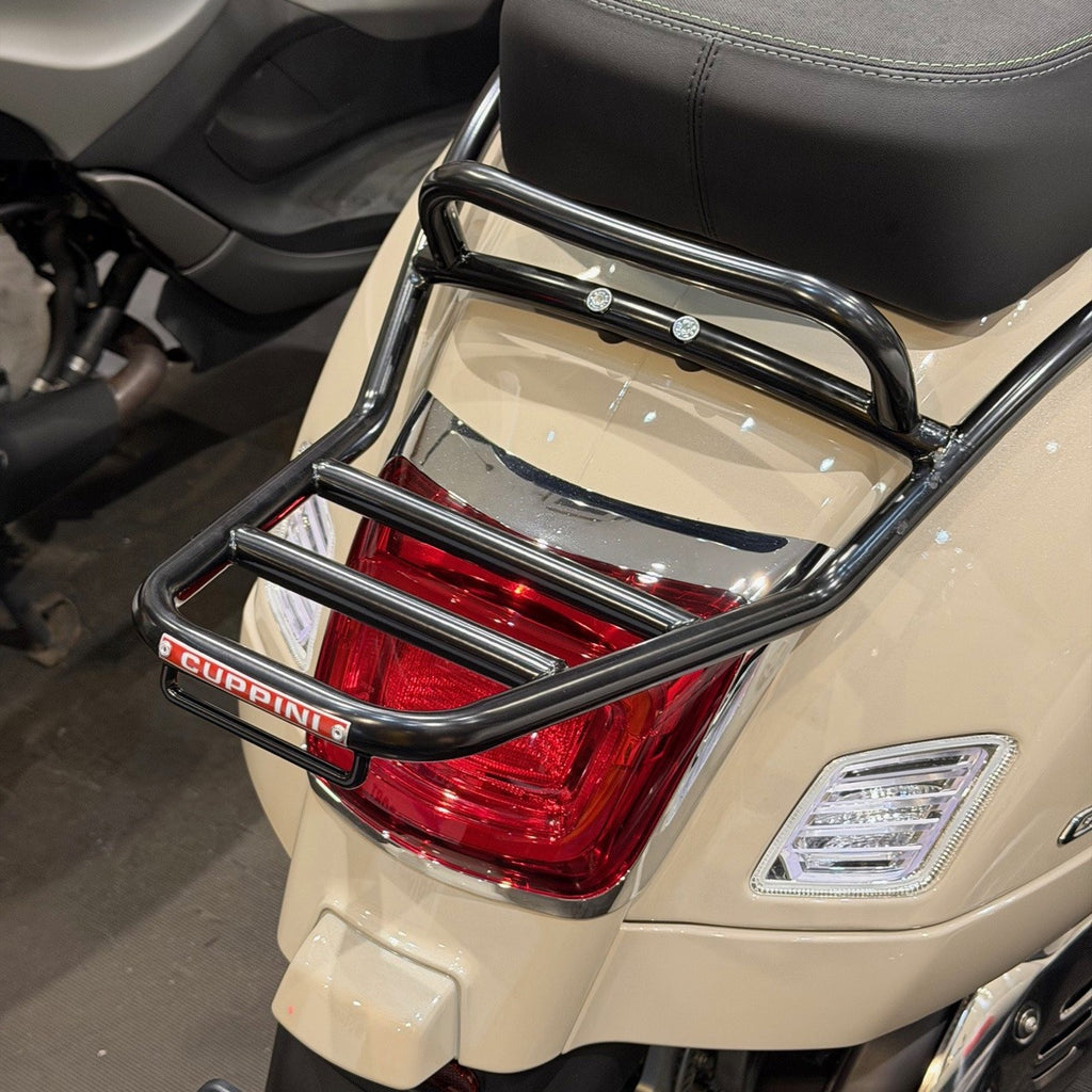 **BLACK** CUPPINI FIXED REAR RALLY RACK WITH GRAB RAIL VESPA GTS GTV GTS310 (C252/G)