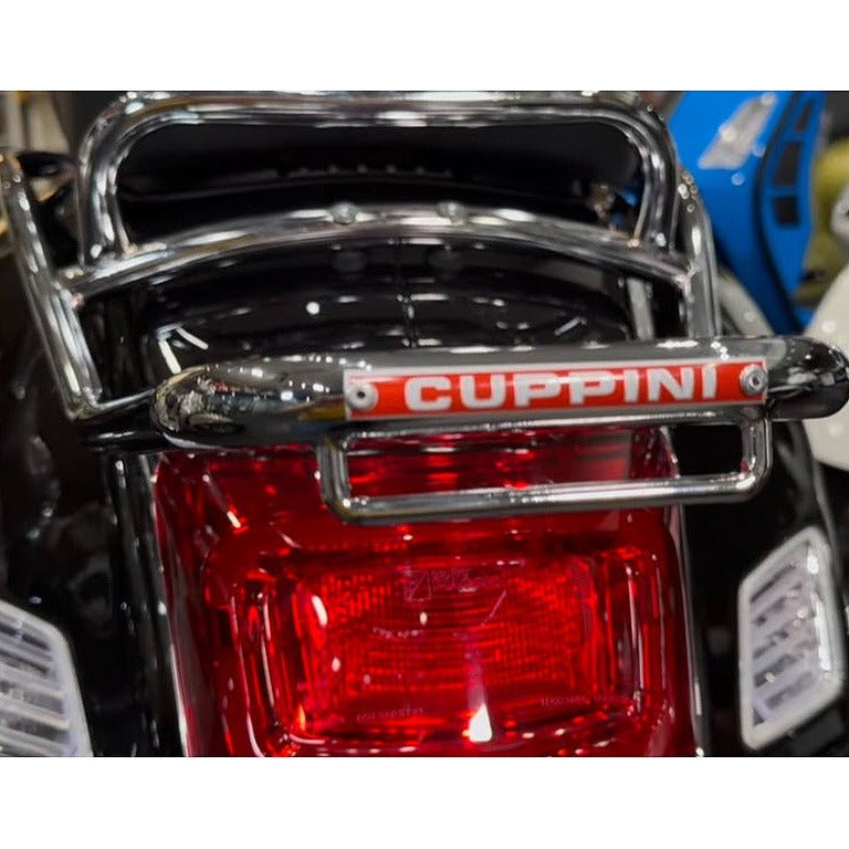 **CHROME** CUPPINI FIXED REAR RALLY STYLE RACK WITH GRAB RAIL VESPA GTS GTV GTS310 (C252/G)
