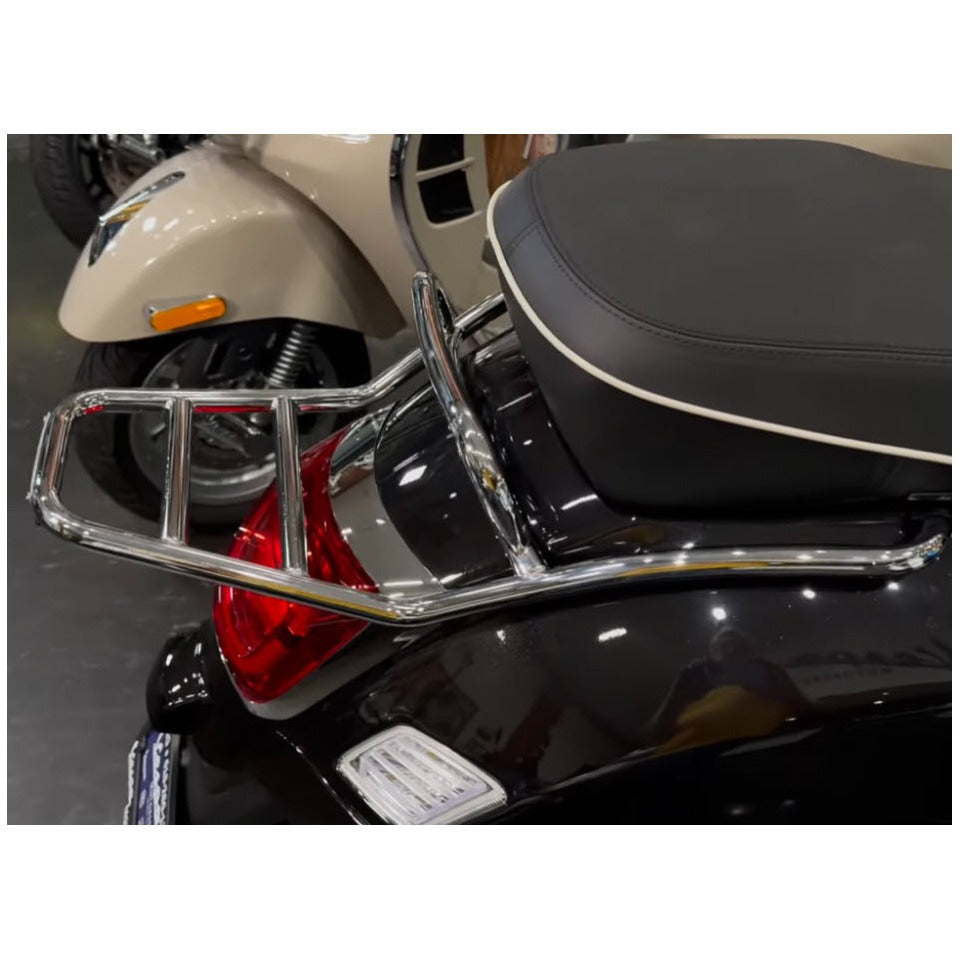 **CHROME** CUPPINI FIXED REAR RALLY STYLE RACK WITH GRAB RAIL VESPA GTS GTV GTS310 (C252/G)