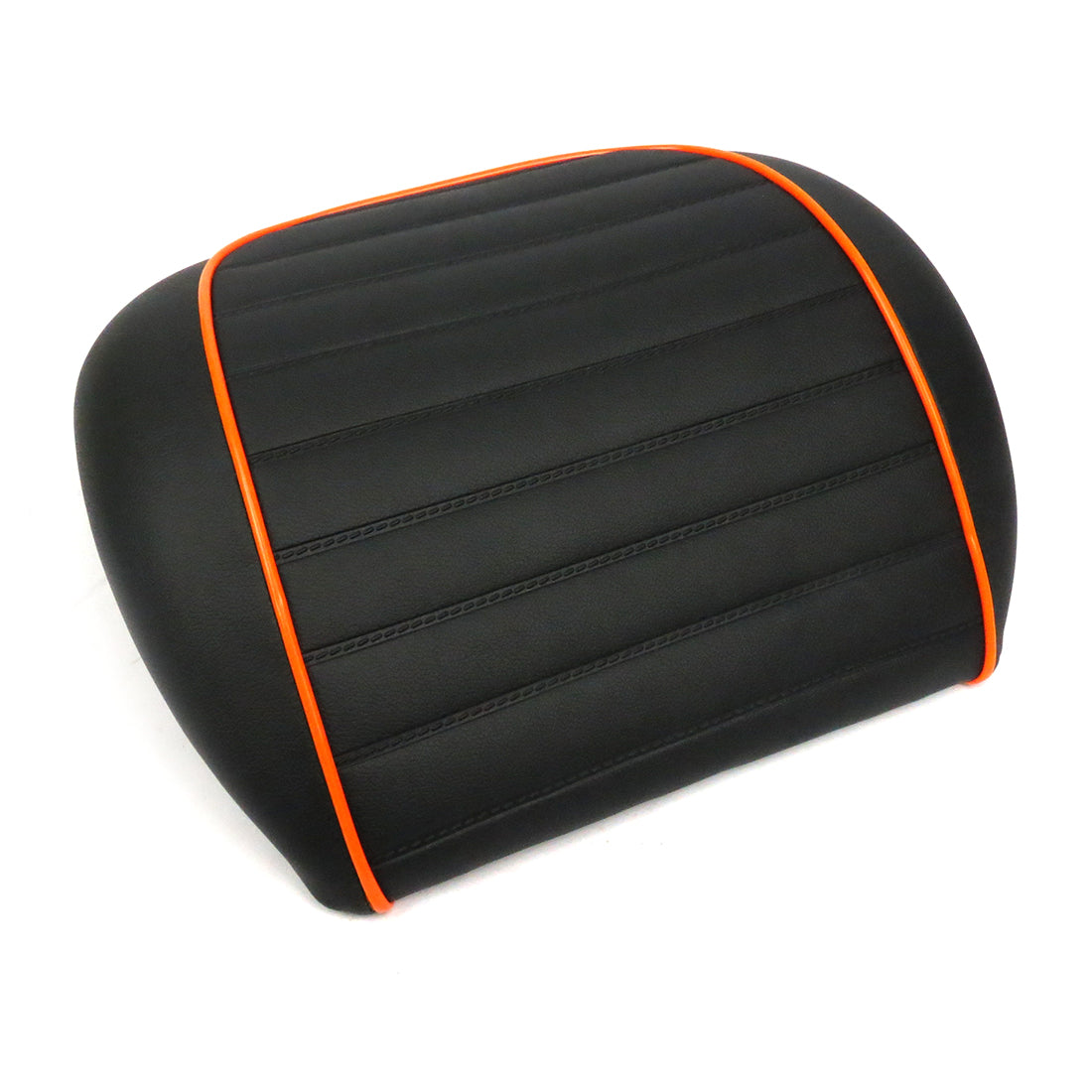 2003-2014 LARGE STYLE  **EURO PLEATED** BLACK WITH ORANGE PIPING BACKREST PAD - GTS250/300 SUPER