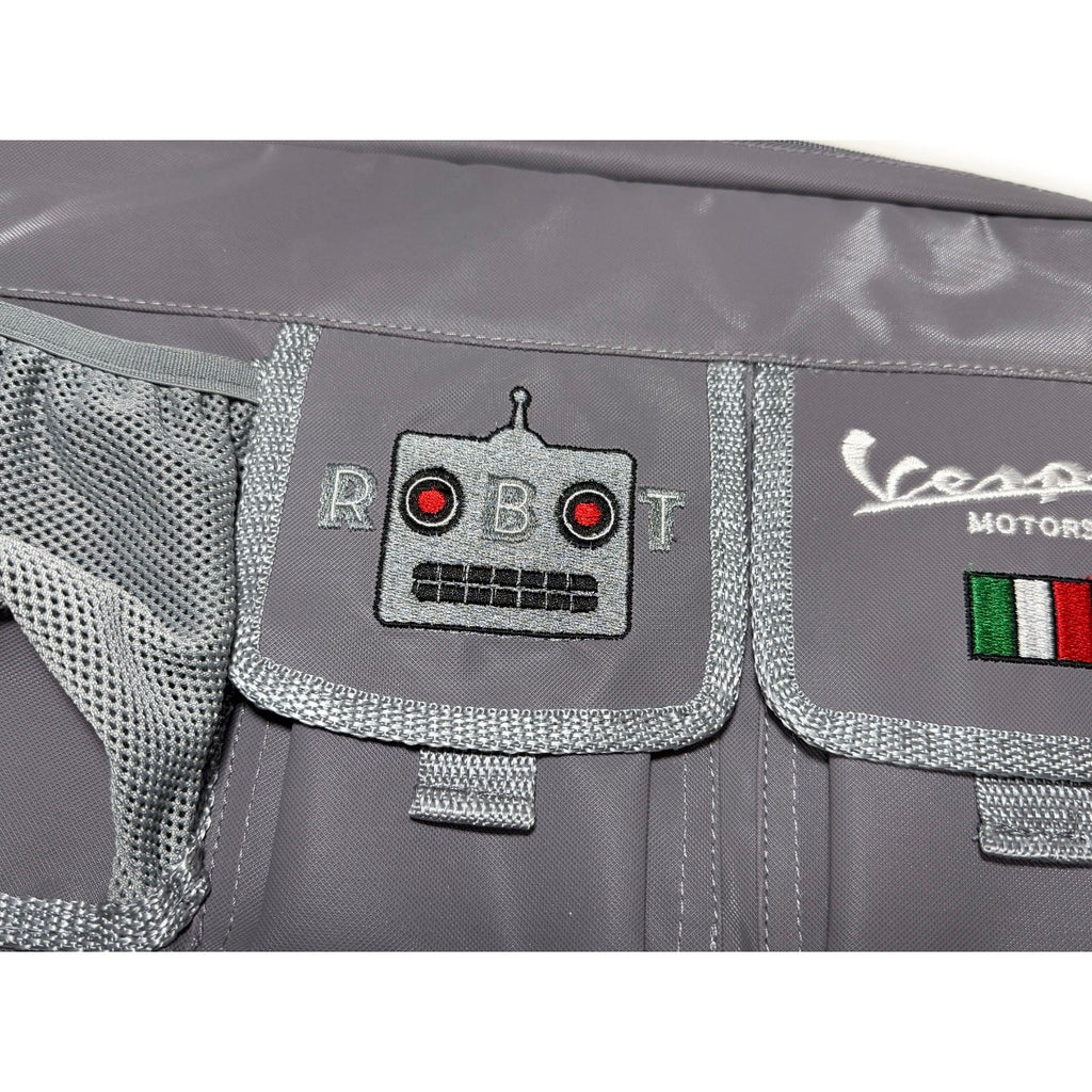 GLOVE BOX DOOR BAG "SPECIAL ROBOT GRAY EDITION" WITH LIMITED PRINT VESPA GTS GTS310 PRIMAVERA SPRINT *1 OF A 100*