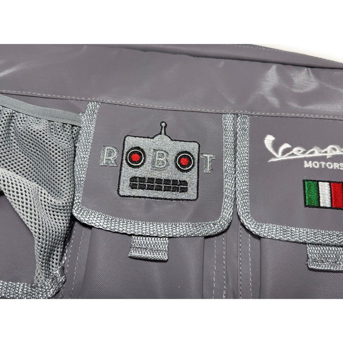 GLOVE BOX DOOR BAG "SPECIAL ROBOT GRAY EDITION" WITH LIMITED PRINT VESPA GTS GTS310 PRIMAVERA SPRINT *1 OF A 100*
