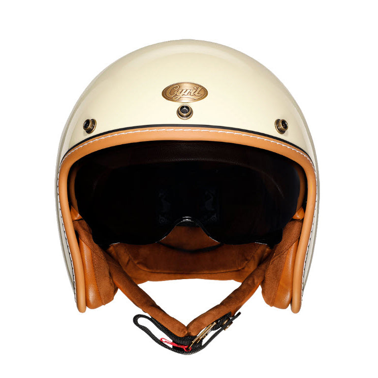 CYRIL 3/4 RETRO HELMET GLOSSY IVORY