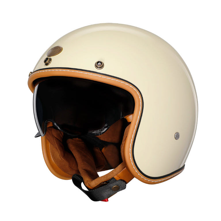 CYRIL 3/4 RETRO HELMET GLOSSY IVORY