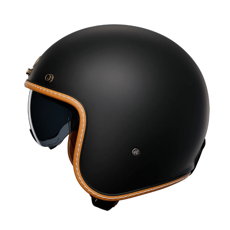 3/4 motorcycle helmets retro CYRIL HELMET MATTE BLACK – Scooterwest AAAA Don't compromise on your Style:Midnight Cruiser