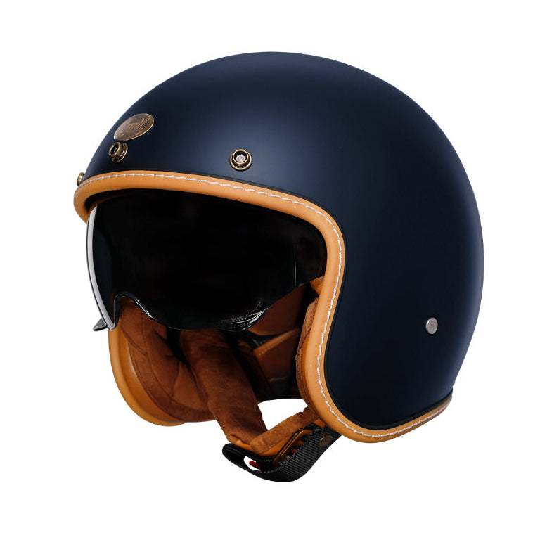 CYRIL 3/4 RETRO HELMET MATTE DARK BLUE (VESPA GTS SUPER TECH MATTE BLUE)