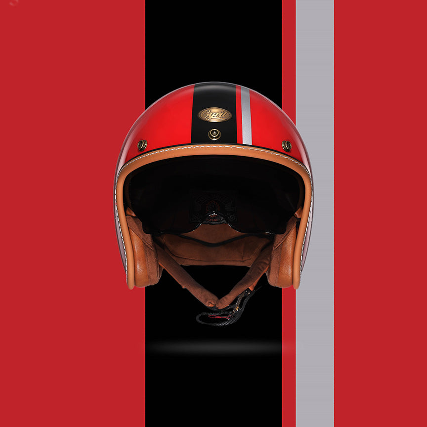 ROSSO CORAGGIOSO RED CYRIL 3/4 RETRO HELMET