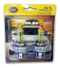 12 VOLT H4 60/55W *HELLA YELLOW SAFETY FOG* HALOGEN HEADLIGHT BULB (SOLD AS PAIR)