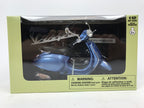 1/12 SCALE VESPA PRIMAVERA DIECAST TOY IN METALLIC LIGHT BLUE NEWRAY