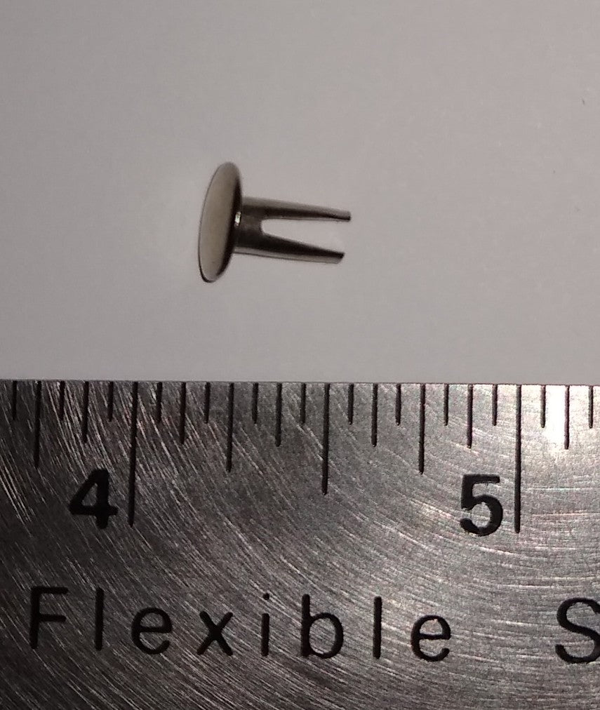 BUTTON-HEAD RIVET FOR ATTACHING COWL RUBBER TO COWL AND SEAT BADGE