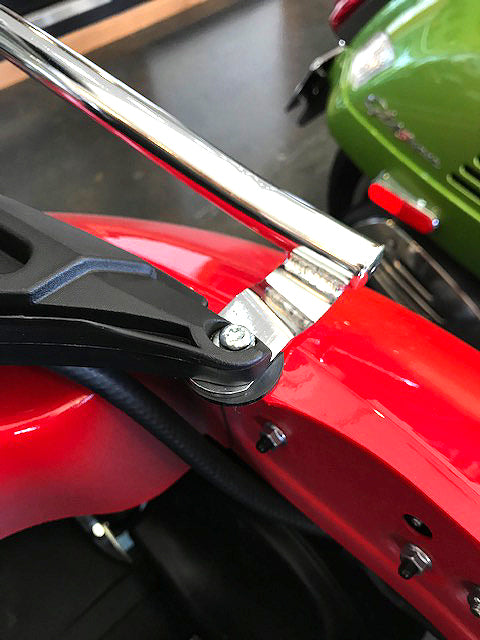 **CHROME** REAR FOLDING RACK W/ PASSENGER BACK REST AND GRAB RAIL FOR VESPA GTS 250 300 HPE HPE2