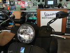 CUSTOM PAIR OF BLACK MIRRORS FOR MODERN VESPA GTS W/ SPECIAL ADAPTOR KIT FOR MOST VESPAS
