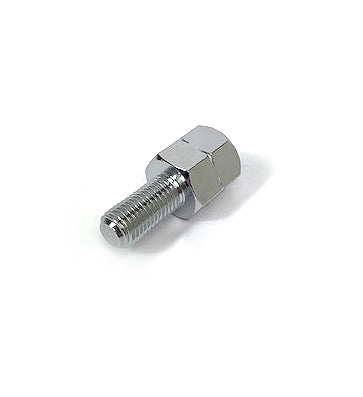 **CHROME** MIRROR ADAPTER LEFT HAND THREAD (REVERSE THREAD) 10MM MALE TO RIGHT HAND THREAD 10MM FEMALE