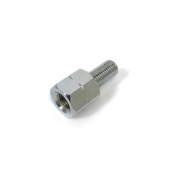 **CHROME** MIRROR ADAPTER LEFT HAND THREAD (REVERSE THREAD) 10MM MALE TO RIGHT HAND THREAD 10MM FEMALE