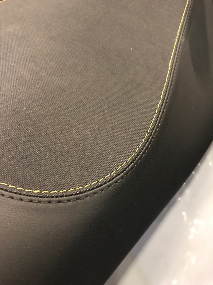 COMPLETE SEAT HPE GTS SUPERTECH 300 **DENIM TEXTURED BLACK W/YELLOW STITCHING** 2015-2020 (1B006477000C1)