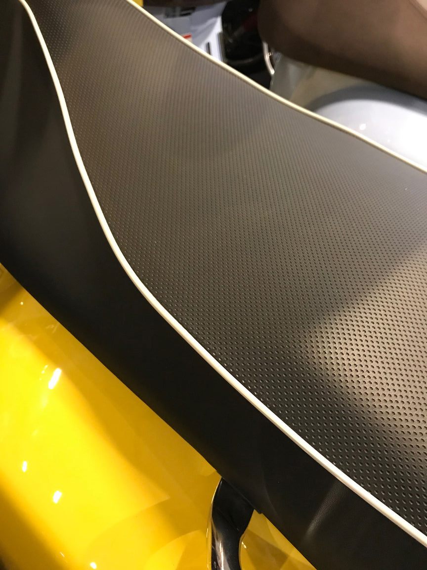 COMPLETE SEAT HPE GTS SUPER 300 **PERFORATED BLACK W/WHITE PIPING** 2015-2020 (1B005781000C1) **CLOSEOUT**