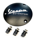 VESPA MOTORSPORT BLACK CNC MACHINED ALUMINUM CLUTCH NUT COVER