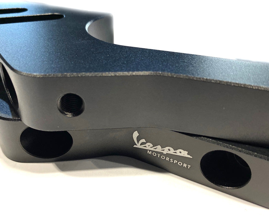 **BLACK** VESPA MOTORSPORT CNC MACHINED PASSENGER FOOTPEG EXTENDERS-GT/GTS/SUPER/GTV/HPE2
