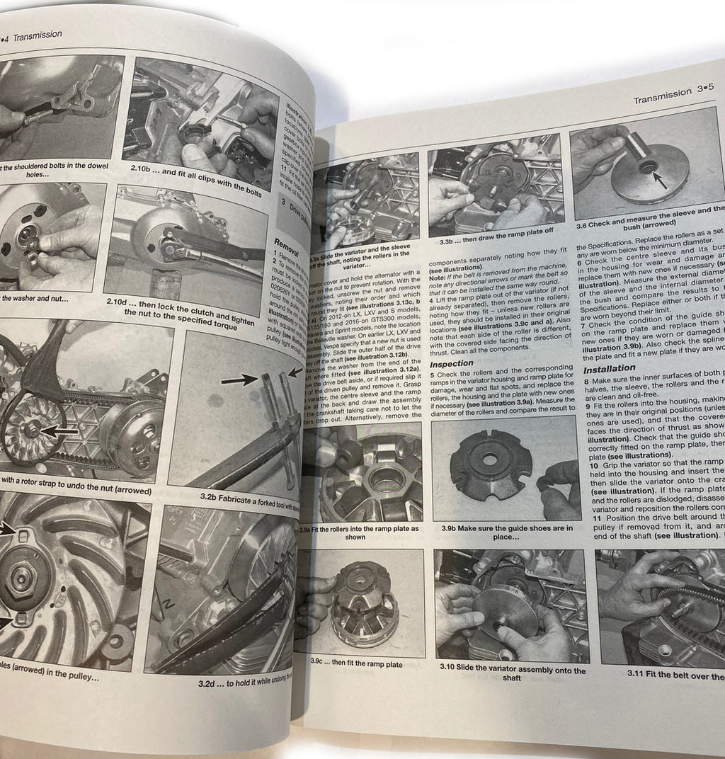 Haynes General Repair Manual 2005-2018 Vespa GTS GTV Super 300 & 125-150 LX-LXV-S & PRIMAVERA SPRINT UP TO 2018