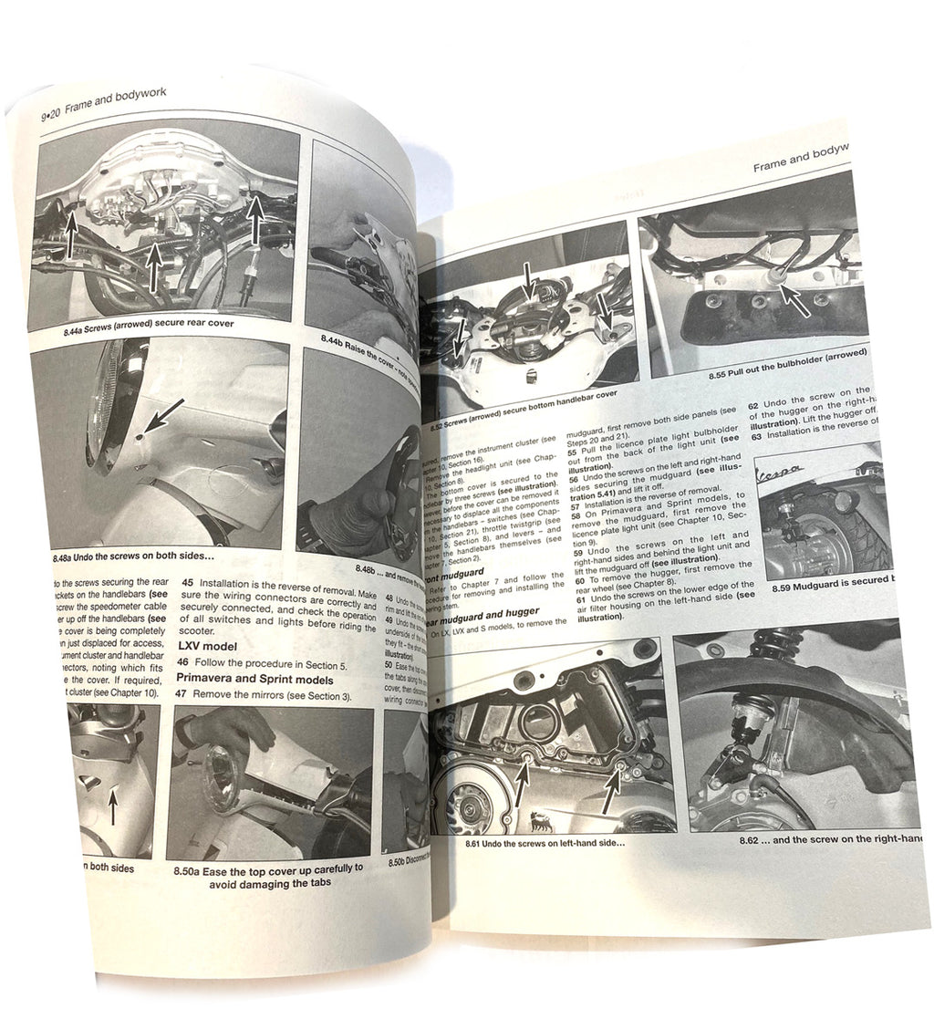 Haynes General Repair Manual 2005-2018 Vespa GTS GTV Super 300 & 125-150 LX-LXV-S & PRIMAVERA SPRINT UP TO 2018