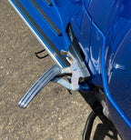 **GUN METAL GREY** VESPA MOTORSPORT CNC MACHINED PASSENGER FOOTPEG EXTENDERS-GT/GTS/SUPER/GTV/HPE2