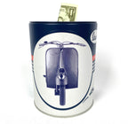 VESPA SERVICE TIN CYLINDER MONEY BANK MADE IN GERMANY