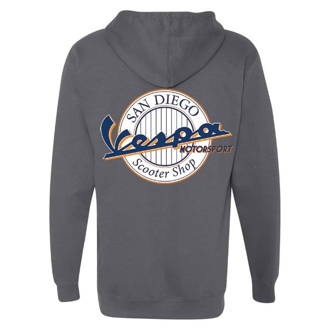 CHARCOAL VESPA MOTORSPORT SCOOTER SHOP PULLOVER HOODIE
