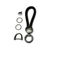 BLACK LEATHER KEYCHAIN LOOP "VESPA MOTORSPORT"