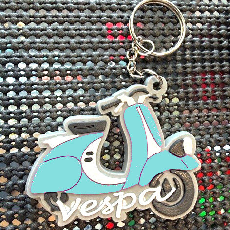 SEA FOAM LIGHT GREEN VERDE AMABILE HANDLE BAR VESPA RUBBER KEY FOB KEYCHAIN