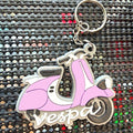 PINK HANDLE BAR VESPA RUBBER KEY FOB KEYCHAIN