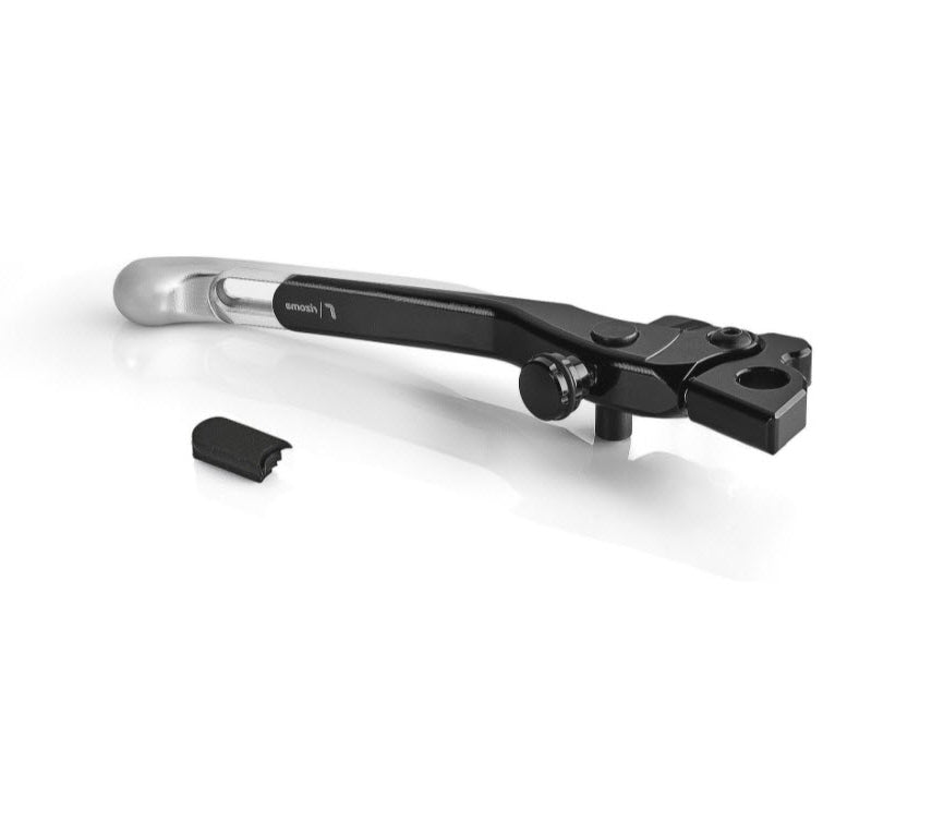 RIGHT SPORT BRAKE LEVER RIZOMA BLACK/SILVER ANODISED ADJUSTABLE PLUS VESPA GTS/GTS 2005-2022 (EACH) **CLOSEOUT**