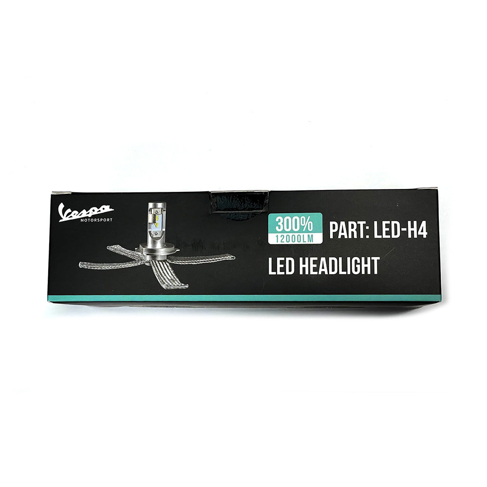 LED H4 HEADLIGHT KIT FOR VESPA LX150, GT/GTV/GTS/SUPER 300/HPE (2005-2022), SPRINT/PRIMA 150 (2015-2018), FLY 2006-2020, LIBERTY 150 2017-2024 ALL BUDDY  **SUPER SALE**