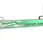 "VESPA MOTORSPORT" VERDE RELAX GREEN LICENSE PLATE FRAME **SUPER SALE**