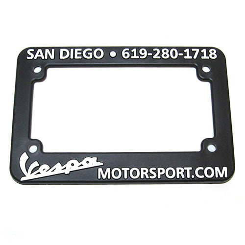License Plate Frame Vespa Motorsport.com BLACK PLASTIC