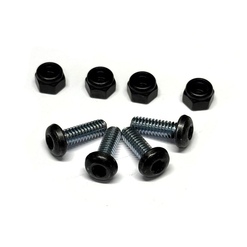 TORX BLACK STAINLESS LICENSE PLATE HARDWARE SET (WITH 4 SCREWS AND NYLOC NUTS)