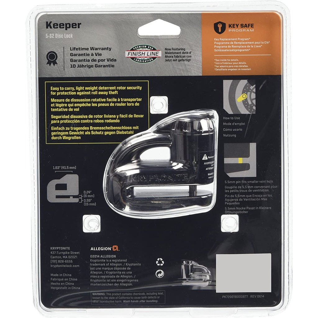 KRYPTONITE Disc Brake Lock w/Reminder Cable