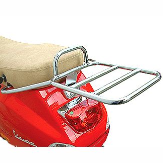 VESPA LX Rear Flat Rack W/Handrail By Cuppini (WILL NOT FIT THE ORIGINAL VESPA TOP CASE)