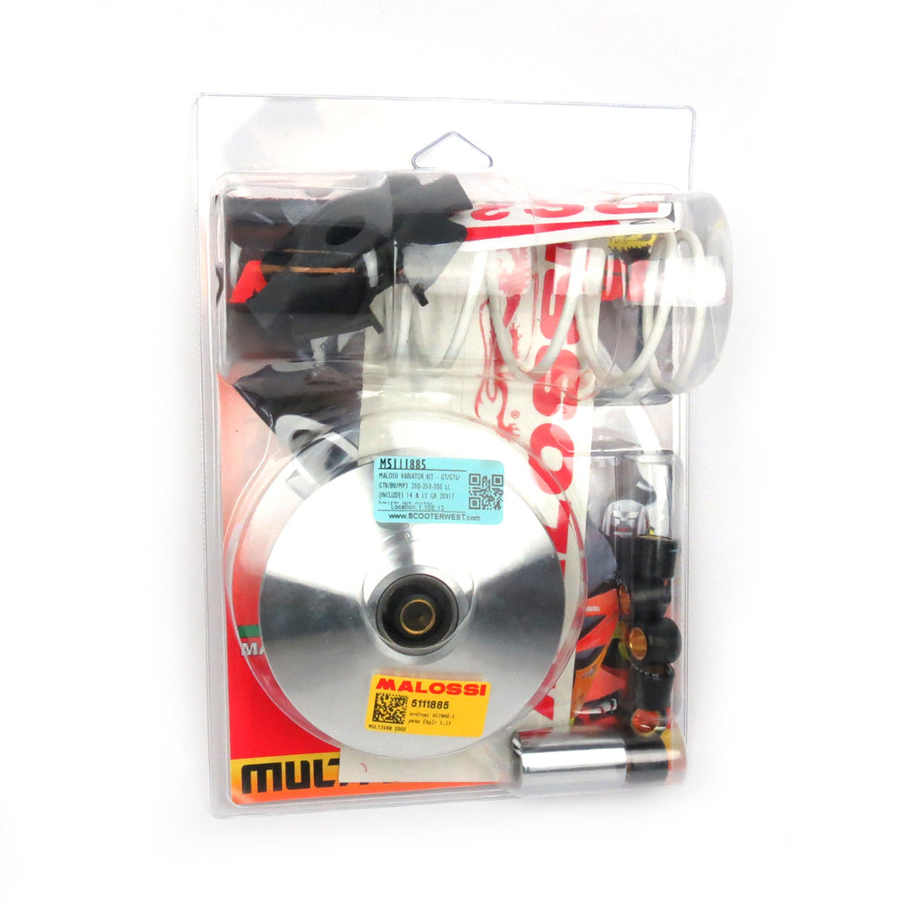 MALOSSI MULTIVAR VARIATOR KIT GT/GTS/GTV/HPE/HPE2/BV/MP3 200/250/300 LC (INCLUDES 14/16G 20X17 ROLLERS W/CLUTCH SPRING)