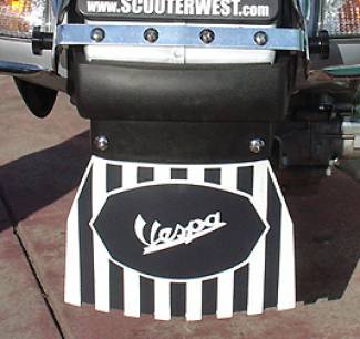 Mud Flap Vespa BLACK & WHITE Striped VESPA LOGO